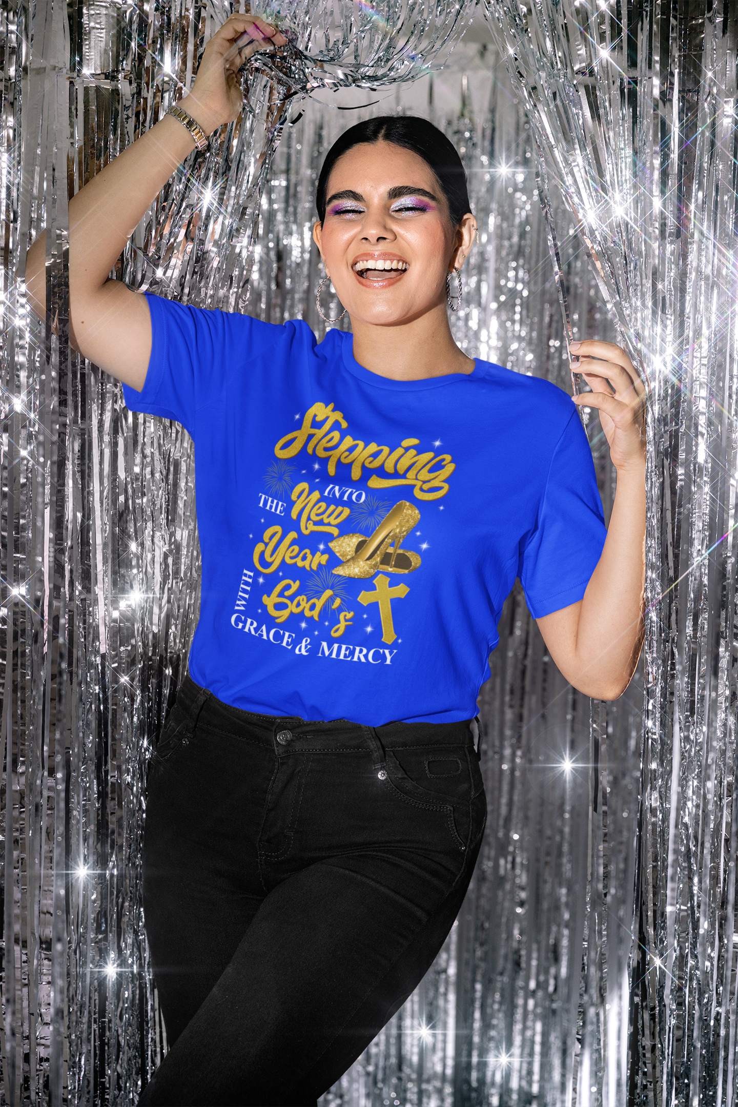Stepping Into the New Year T-Shirt • Christian New Year Faith Shirt • God’s Grace & Mercy Tee • Inspirational Religious Graphic Tee for Women