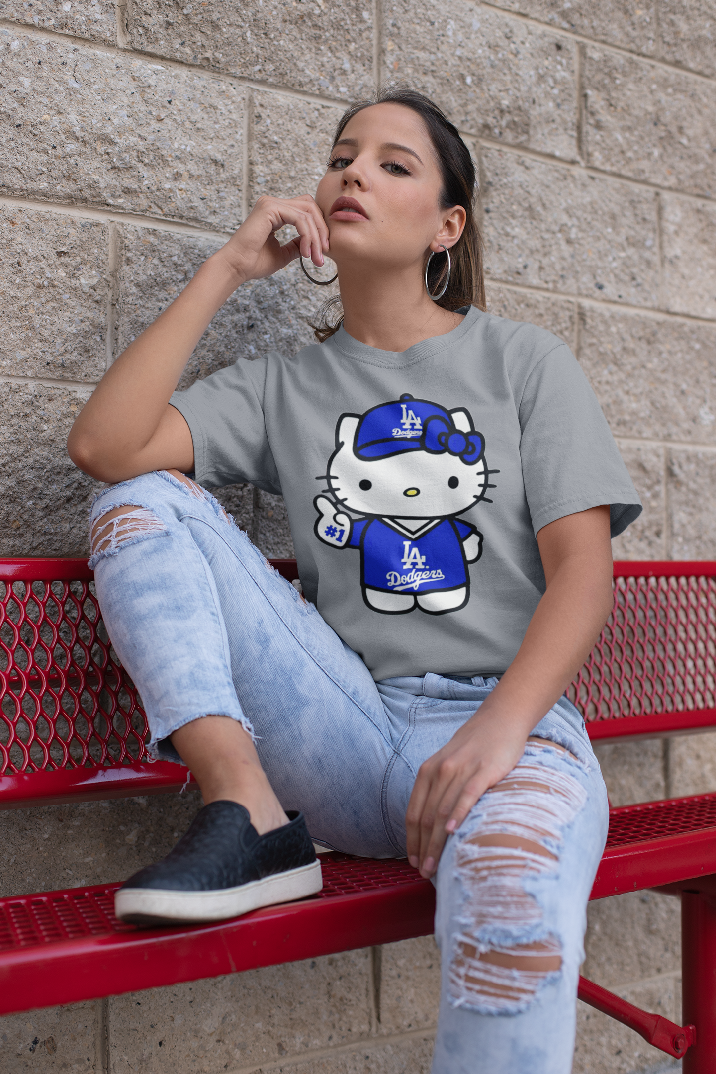 Hello Kitty x Dodgers Inspired Unisex T-Shirt • Cute LA Baseball Fan T-shirt  • Cozy Graphic t-shirt