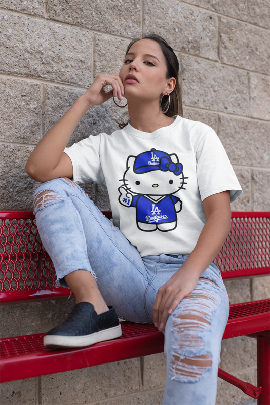 Hello Kitty x Dodgers Inspired Unisex T-Shirt • Cute LA Baseball Fan T-shirt  • Cozy Graphic t-shirt