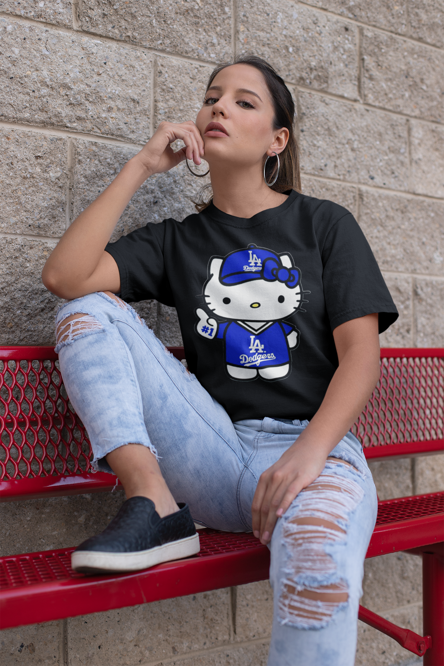 Hello Kitty x Dodgers Inspired Unisex T-Shirt • Cute LA Baseball Fan T-shirt  • Cozy Graphic t-shirt