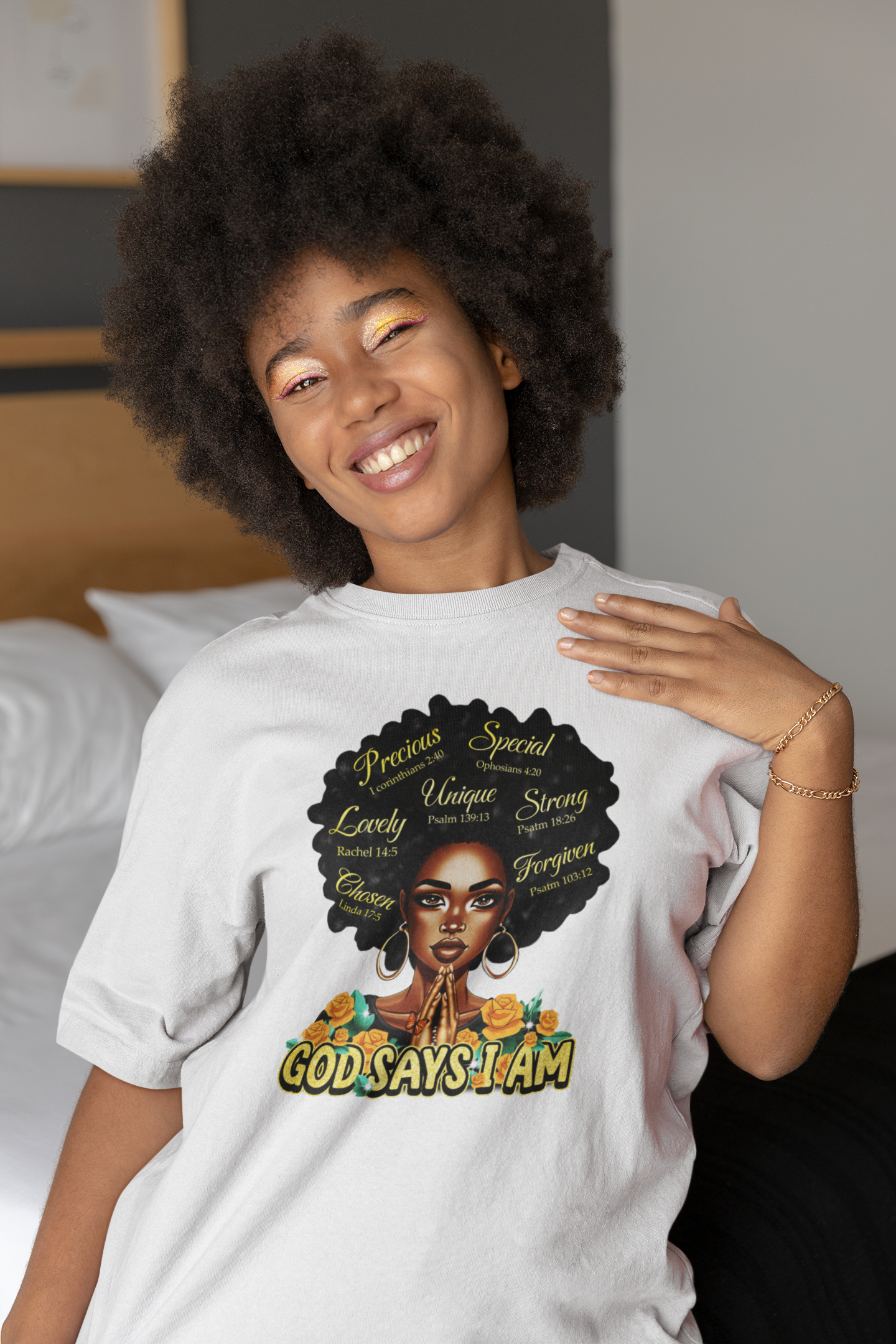 God Says I Am Christian T-Shirt • Inspirational Black Woman Faith Shirt • Bible Verse Scripture Tee • Spiritual Affirmation Shirt • Women of Faith Gift