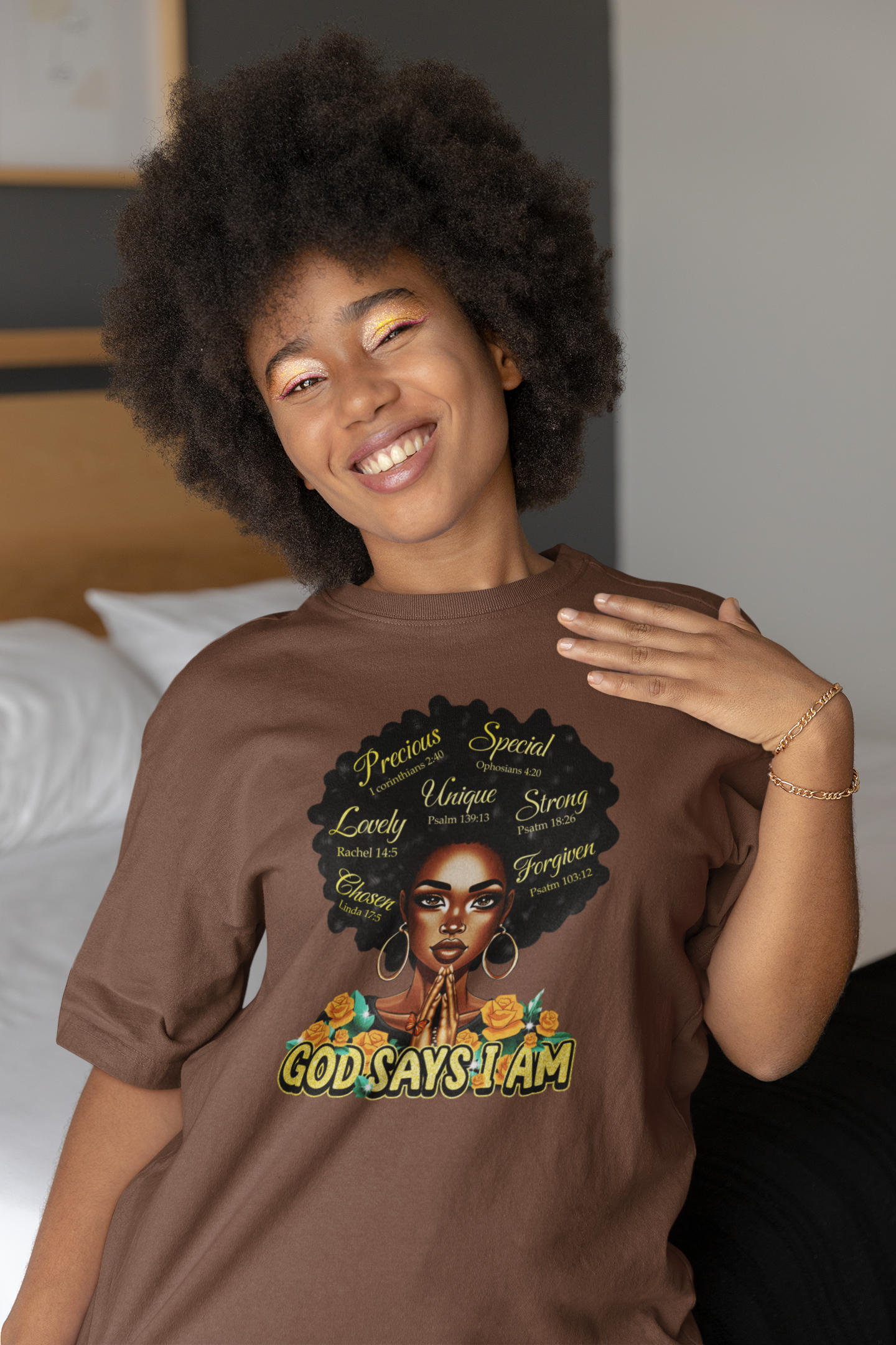 God Says I Am Christian T-Shirt • Inspirational Black Woman Faith Shirt • Bible Verse Scripture Tee • Spiritual Affirmation Shirt • Women of Faith Gift