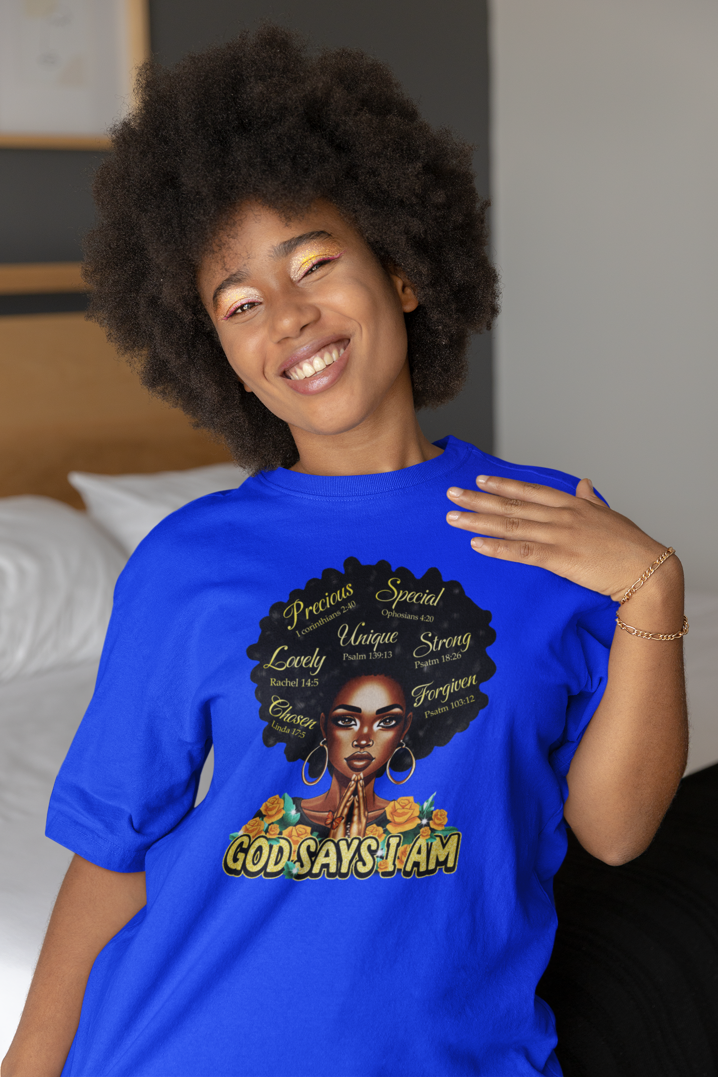God Says I Am Christian T-Shirt • Inspirational Black Woman Faith Shirt • Bible Verse Scripture Tee • Spiritual Affirmation Shirt • Women of Faith Gift