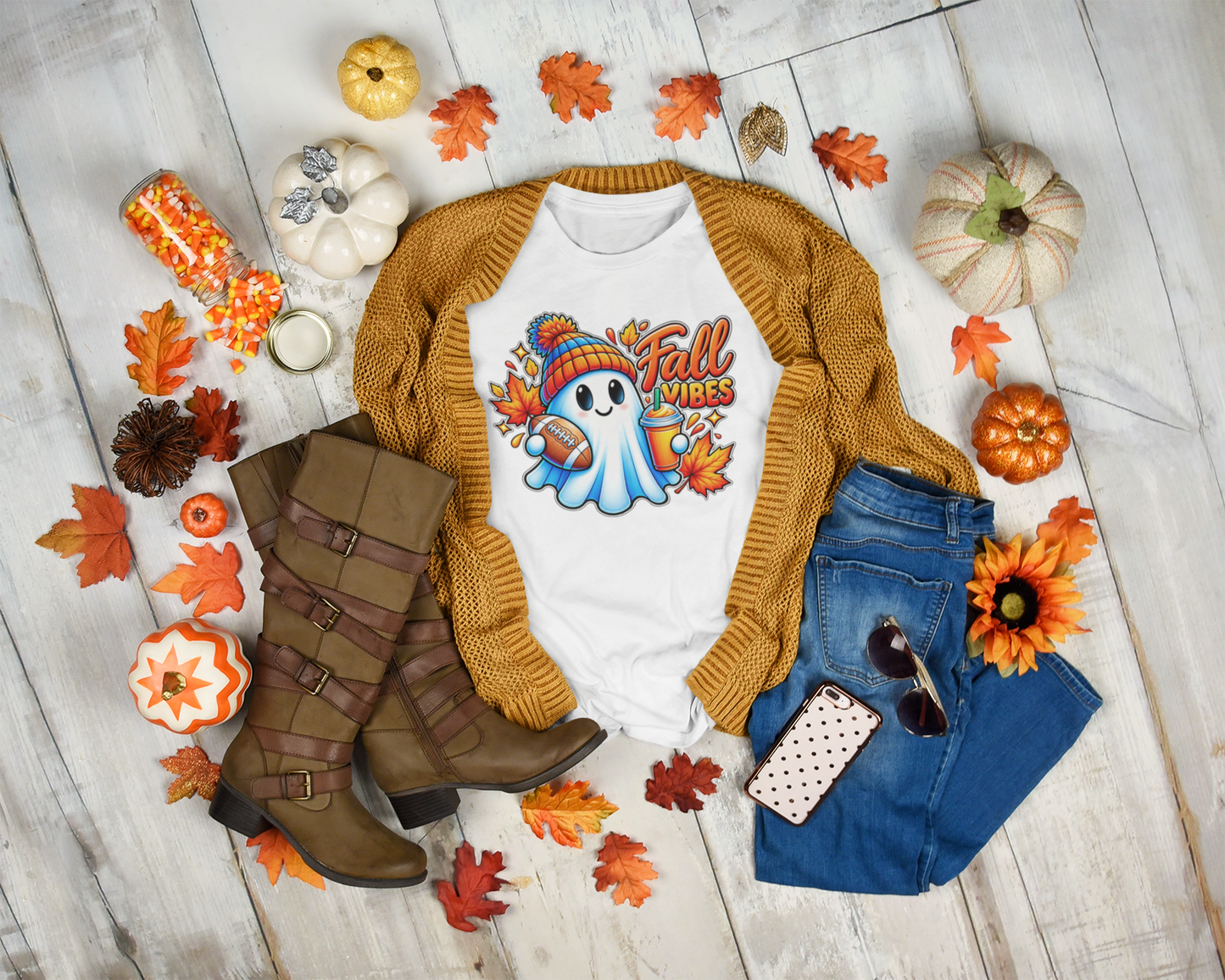 Fall Vibes Ghost T-Shirt