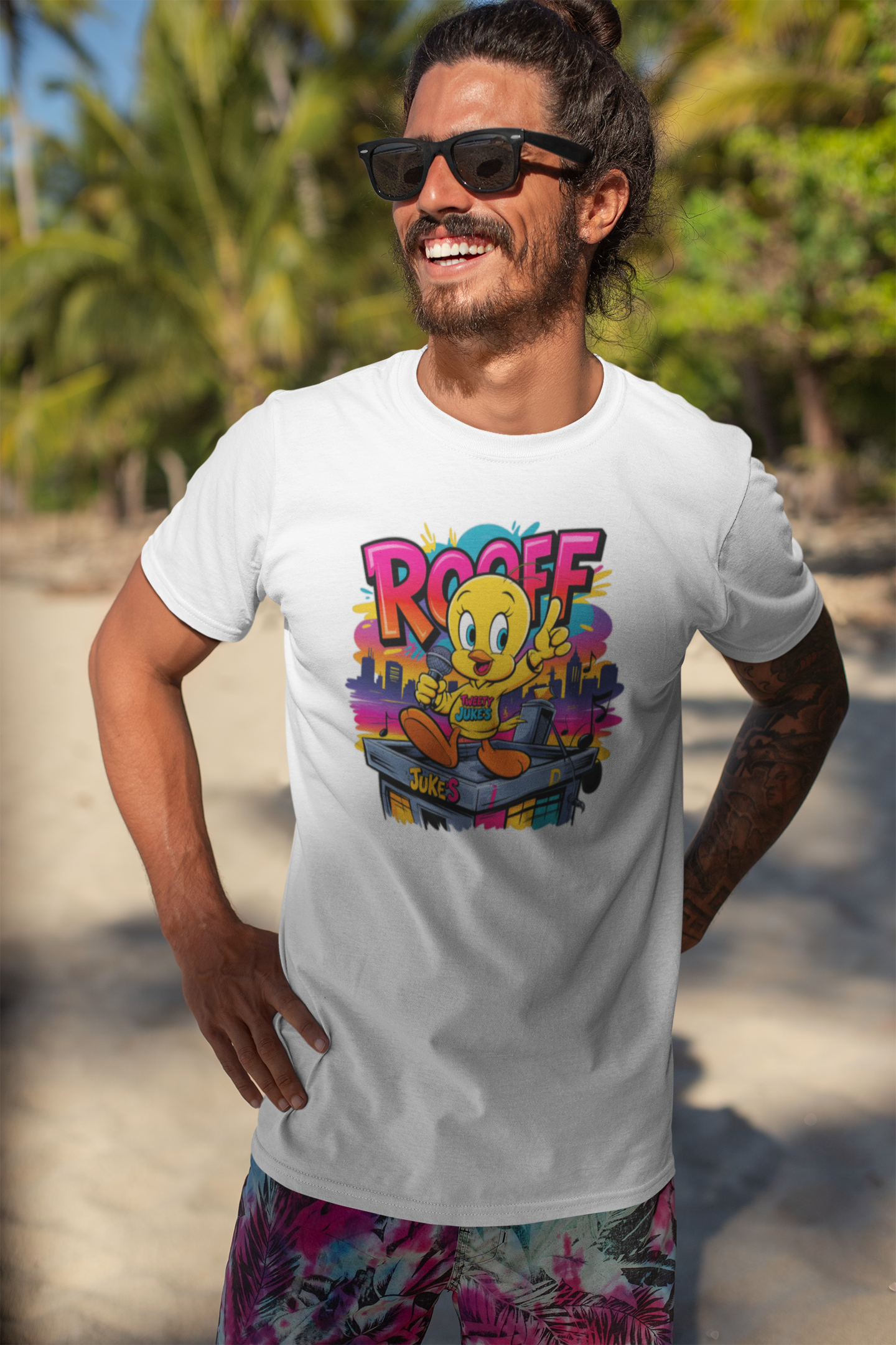 Cute Singing Bird Graphic Shirt • Rooftop Music Art Tee / Hoodie for Music Lovers