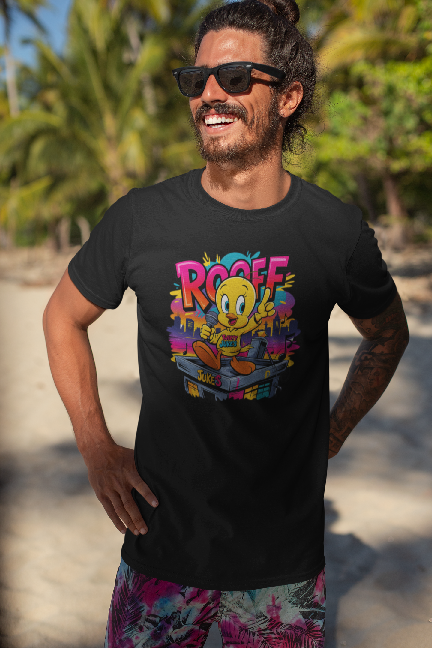 Cute Singing Bird Graphic Shirt • Rooftop Music Art Tee / Hoodie for Music Lovers